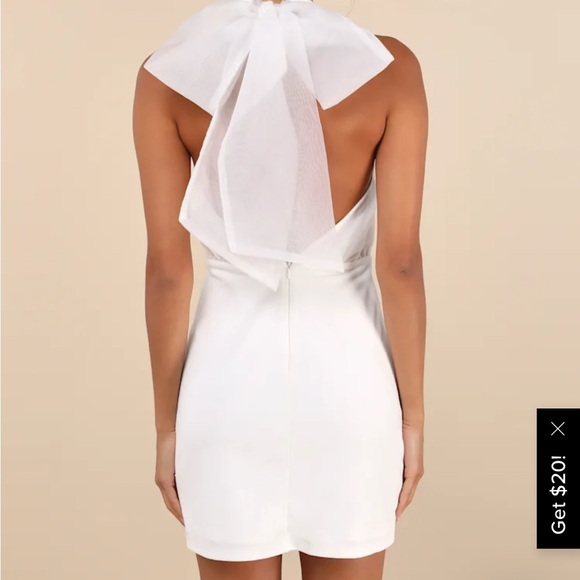 Lulu's Simply Magnificent White Organza Halter Backless Mini Dress - Picture 2 of 6